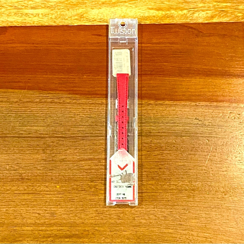 Speidel Twist On Red Leather Watch Band Deadstock